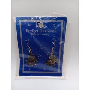 Beautiful PERFECT HARMONY PEWTER PIANO EARRINGS Papel Freelance #L06056